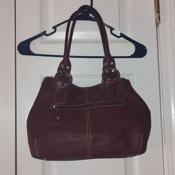 Tignanello leather deep reddish brown shoulder bag & matching wallet - Picture 2 of 13